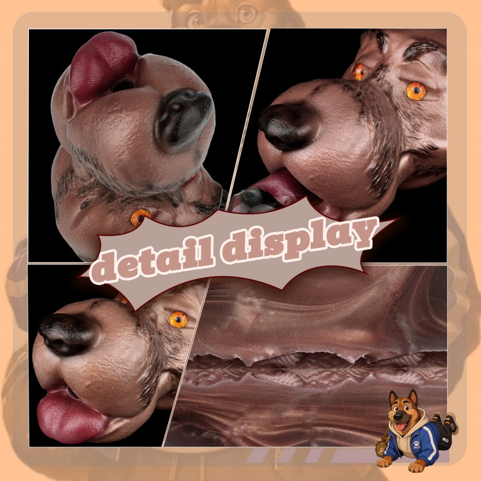 Loyal Dog Milo – Fantasy Animal Head Pocket Pussy | Blowjob Masturbator | Platinum Silicone