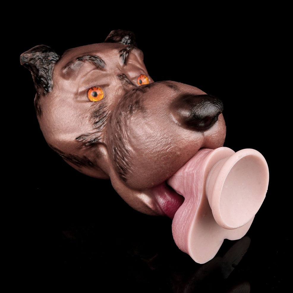 Loyal Dog Milo – Fantasy Animal Head Pocket Pussy | Blowjob Masturbator | Platinum Silicone