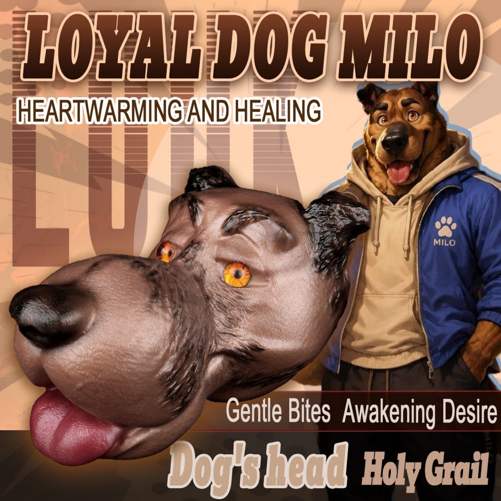 Loyal Dog Milo – Fantasy Animal Head Pocket Pussy | Blowjob Masturbator | Platinum Silicone