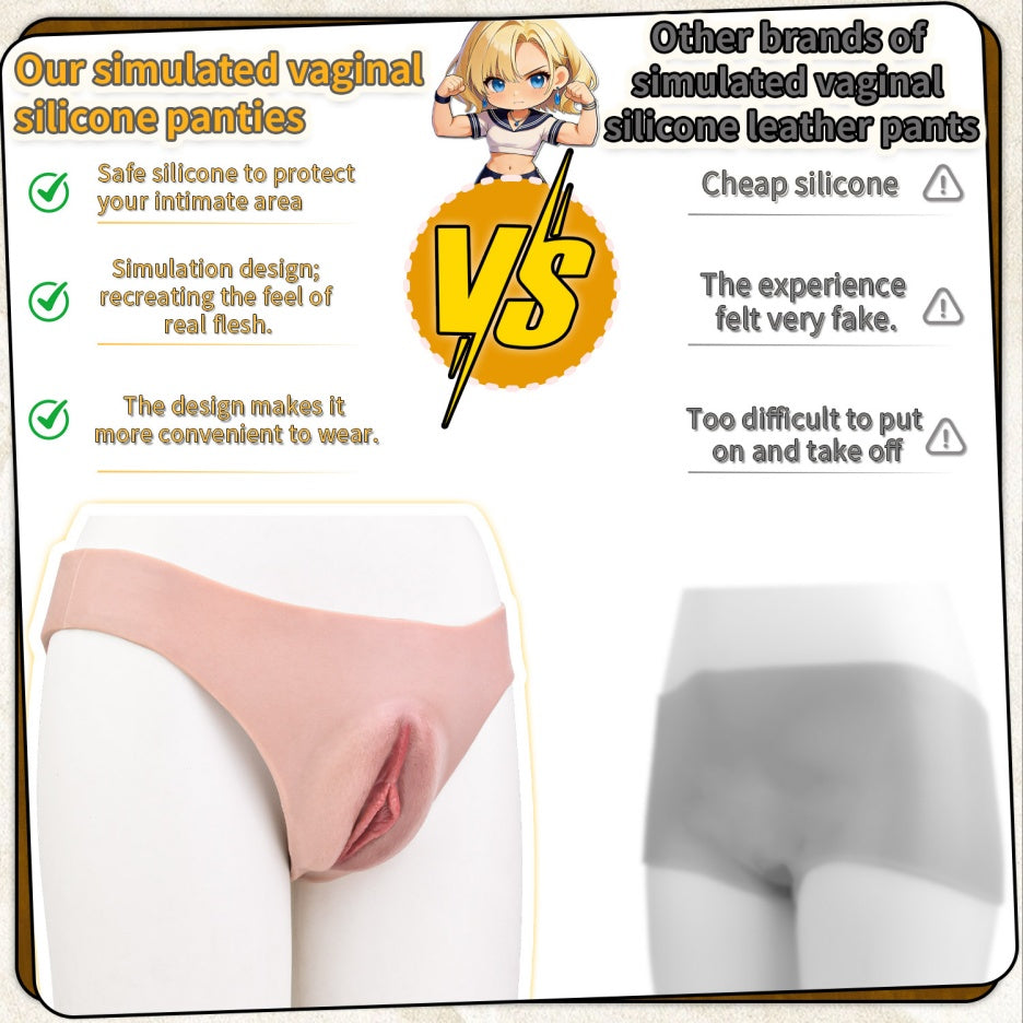 Femboy Silicone Pussy Pants – Realistic Fake Vagina Underwear | Platinum Silicone