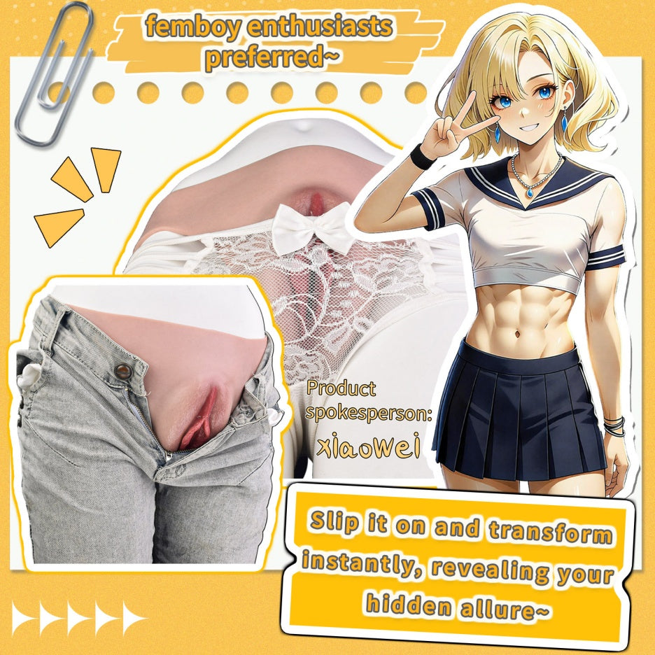 Femboy Silicone Pussy Pants – Realistic Fake Vagina Underwear | Platinum Silicone