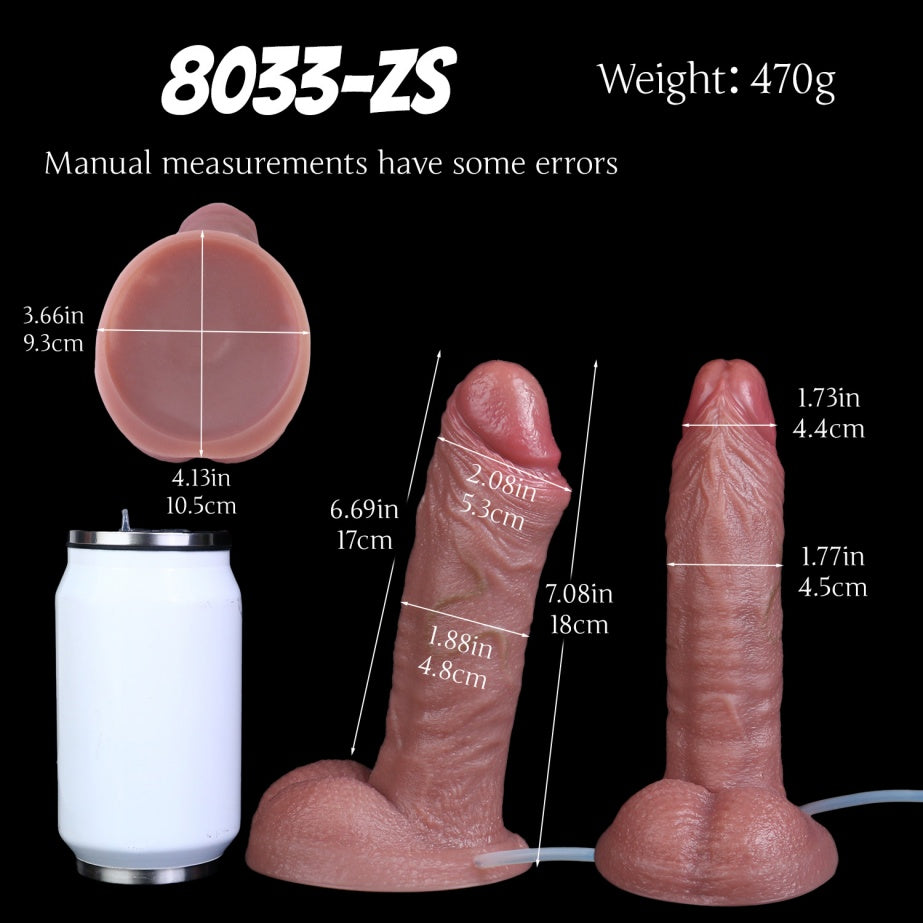 Realistic Dual Density Squirting Dildo — Platinum Silicone Strap-On with Ejaculating Function