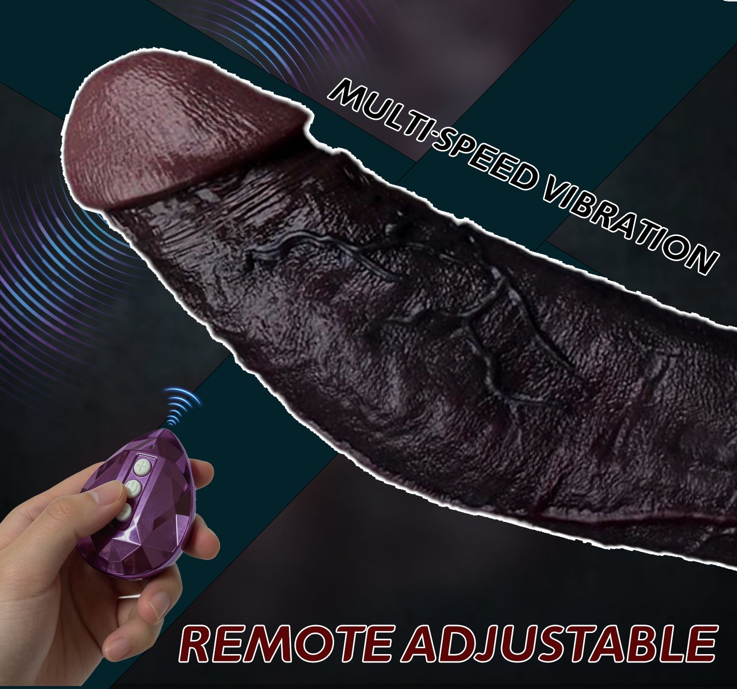 Black Platinum Silicone Penis Sleeve | Realistic Dick Sleeve with 9-Mode Vibration & Wireless Remote
