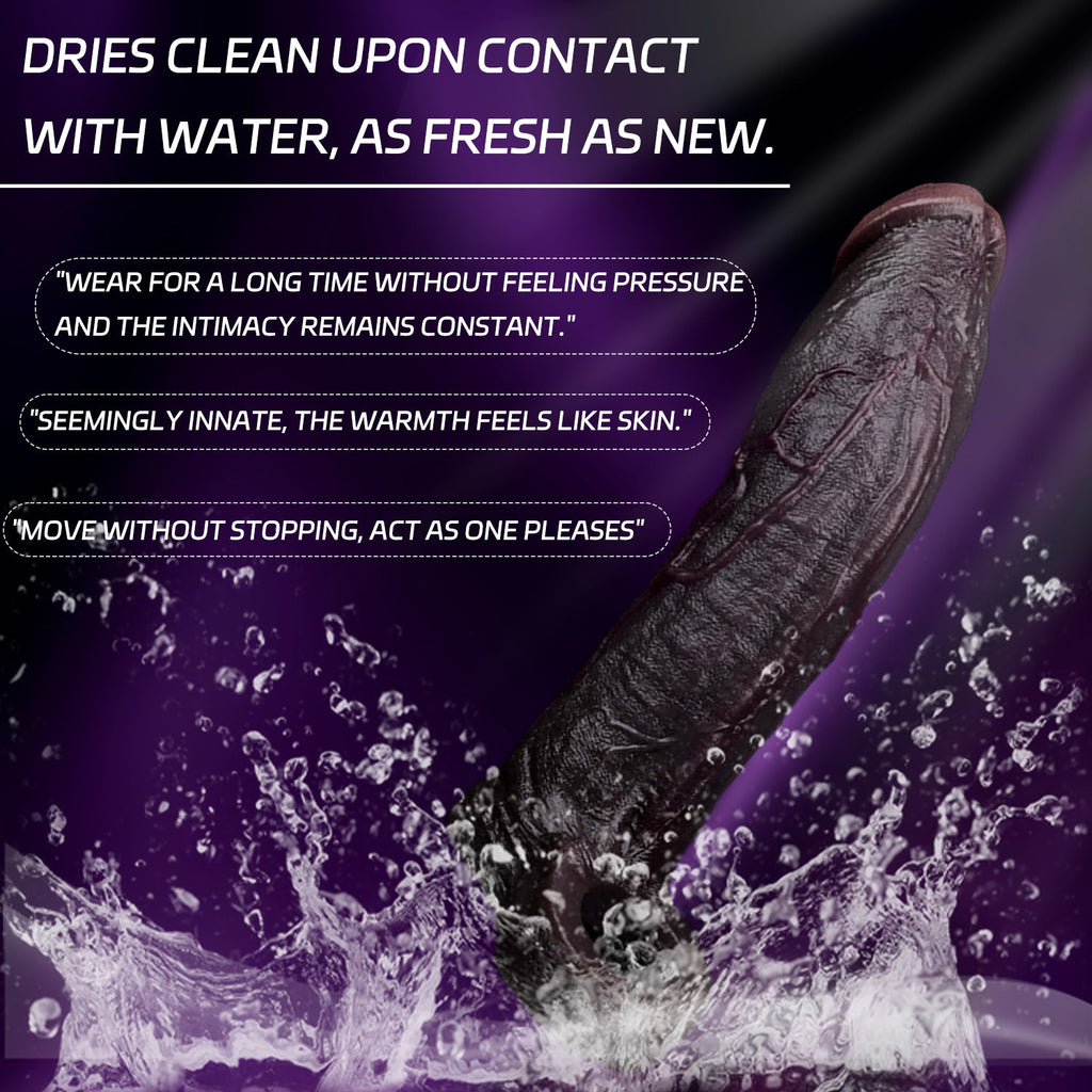 Black Platinum Silicone Penis Sleeve | Realistic Dick Sleeve with 9-Mode Vibration & Wireless Remote