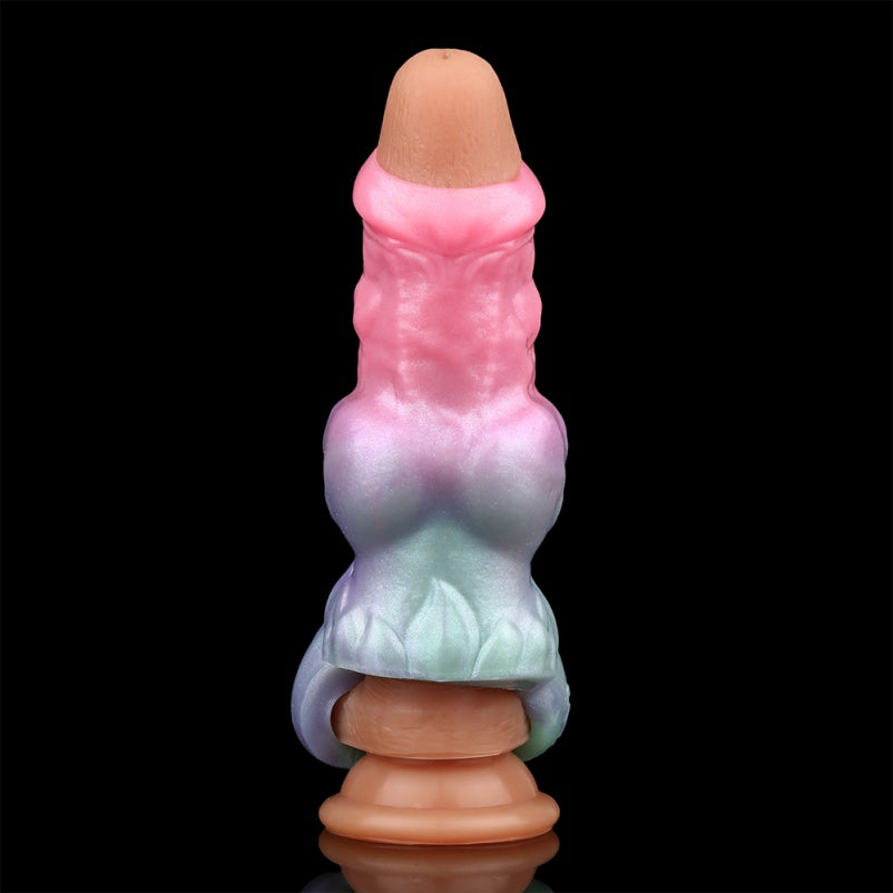 Canine Knotted Penis Sleeve – Pink Purple Cock Sheath Silicone Male Extender Sex Toys