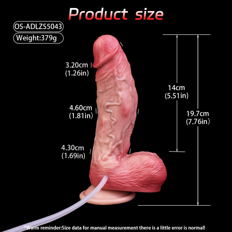Domlust Squirting Dildo with Suction Cup – Platinum Silicone G-Spot & Realistic Fetish Toy