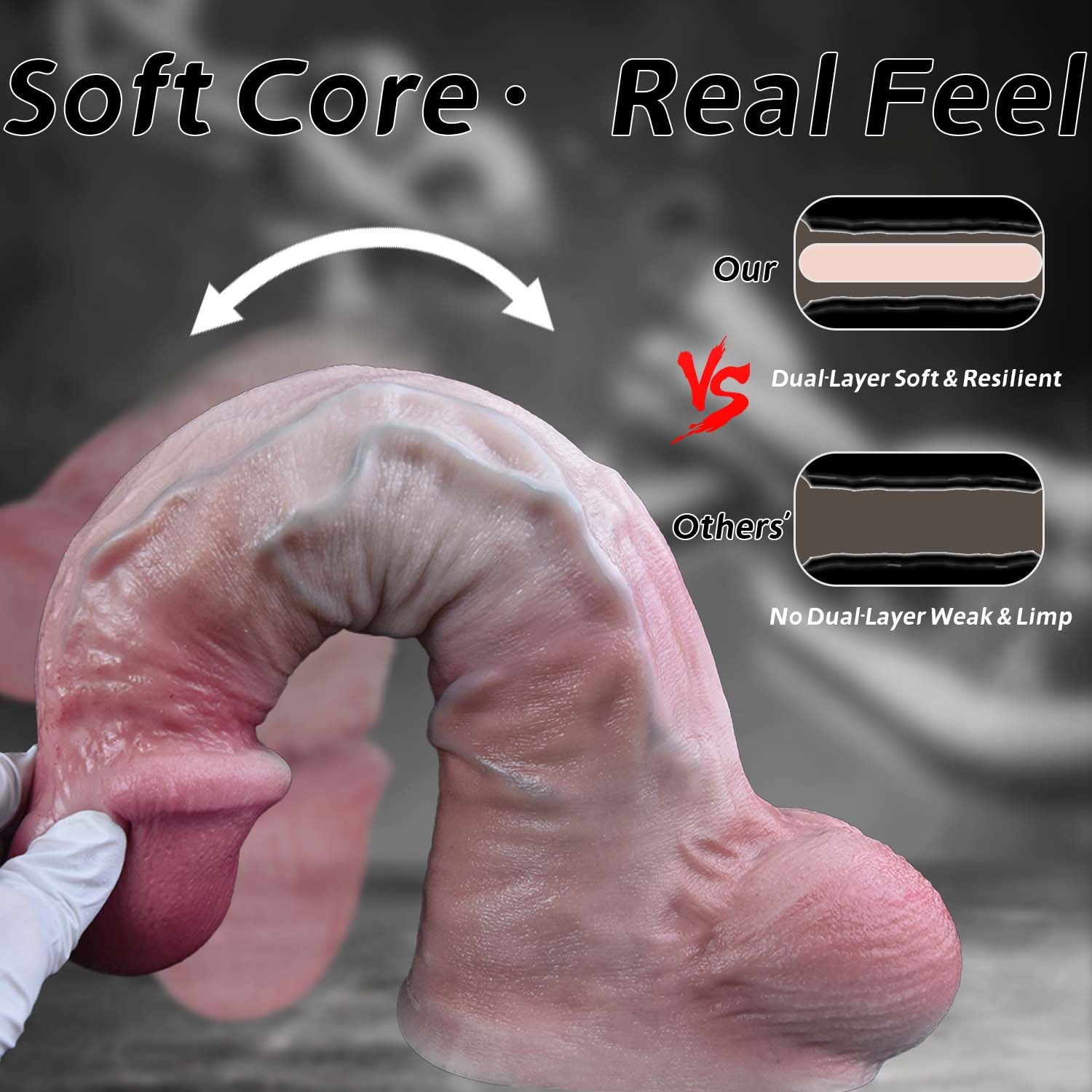 Massive Soul Deep Huge Realistic Dildo | Dual-Density Silicone Giant Dildo for G-Spot | Domlust