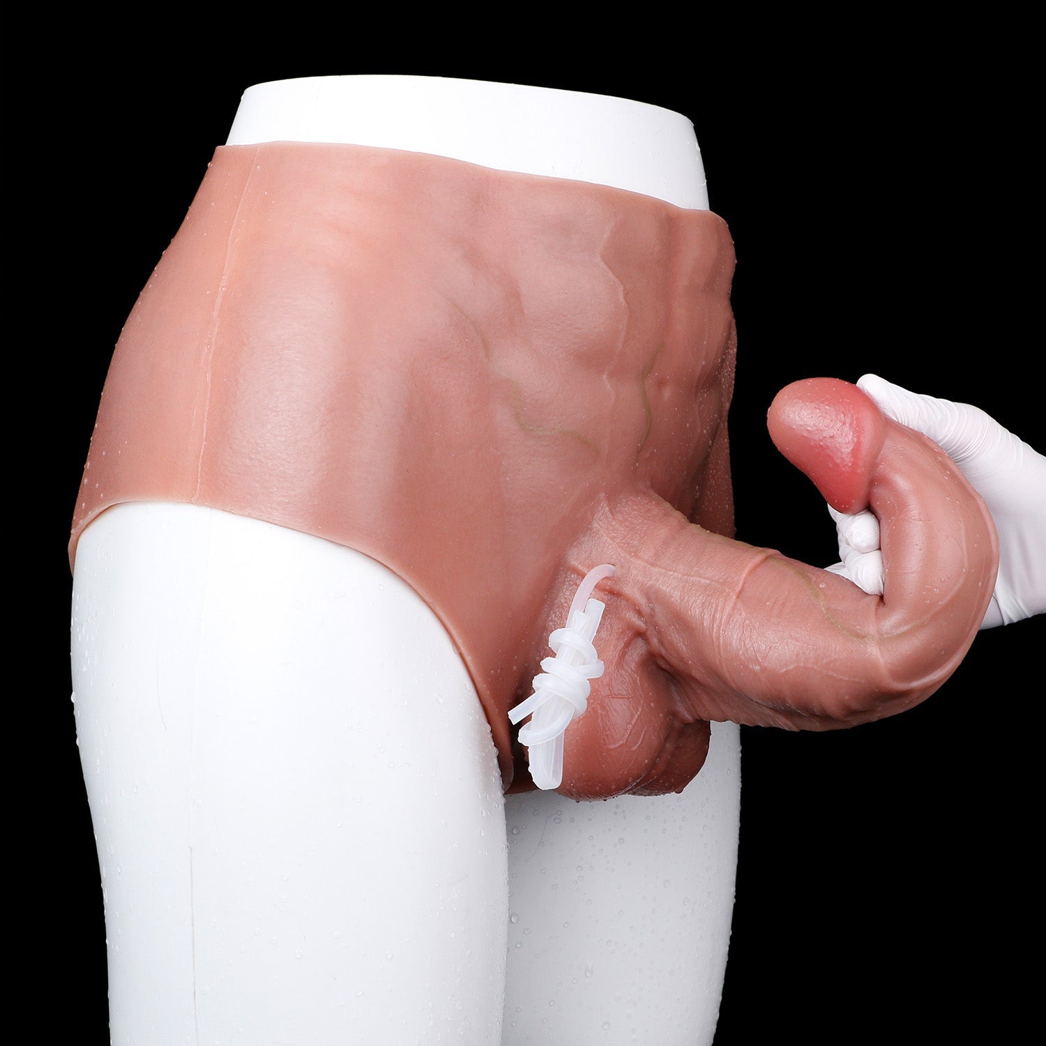 Squirting BBC Cock Sleeve Panty — Platinum Silicone Penis Extender Sheath for Couples Seeking Bigger & Thicker