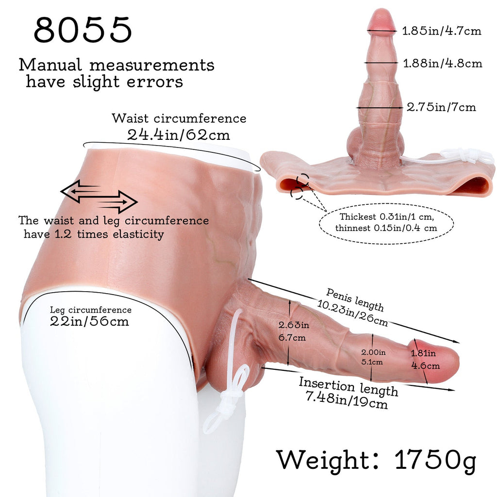 Squirting BBC Cock Sleeve Panty — Platinum Silicone Penis Extender Sheath for Couples Seeking Bigger & Thicker