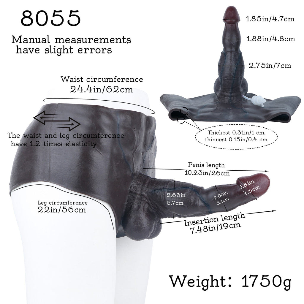 Squirting BBC Cock Sleeve Panty — Platinum Silicone Penis Extender Sheath for Couples Seeking Bigger & Thicker