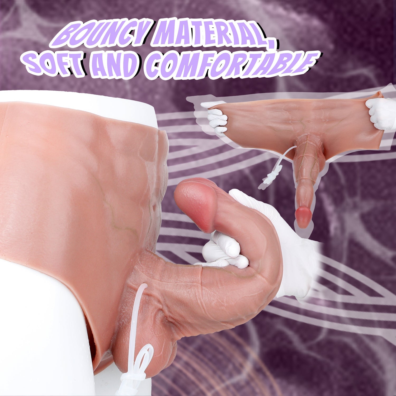 Squirting BBC Cock Sleeve Panty — Platinum Silicone Penis Extender Sheath for Couples Seeking Bigger & Thicker