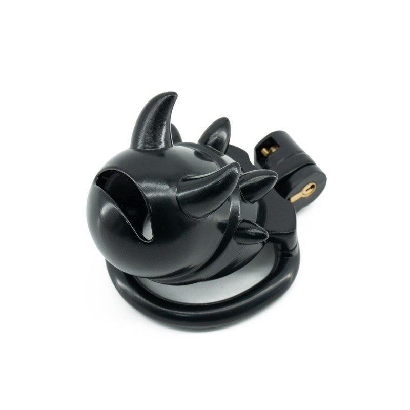Demon Spiked Lightweight Resin Chastity Cage — Hidden Lock, 4 Rings, Ultimate Dark Control