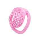 Miss  Heart Lattice Ring Lock – Cute Heart Openwork Chastity Ring (Pink / Black)