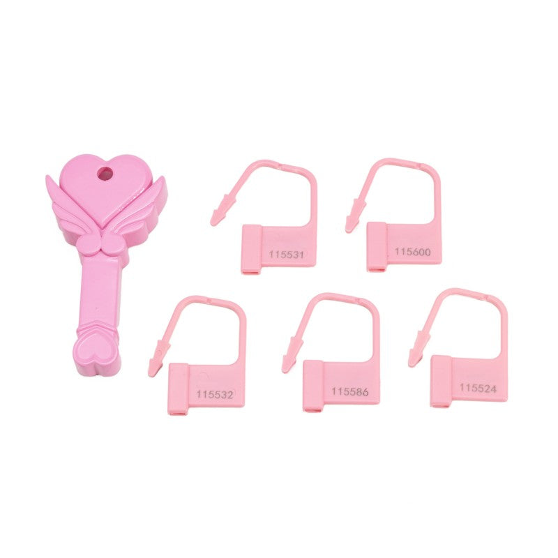 Angel Fairy Wand Key Holder – Pink Heart Wing Chastity Key Holder | Kawaii Magic Wand Key Case for FLR & Femdom