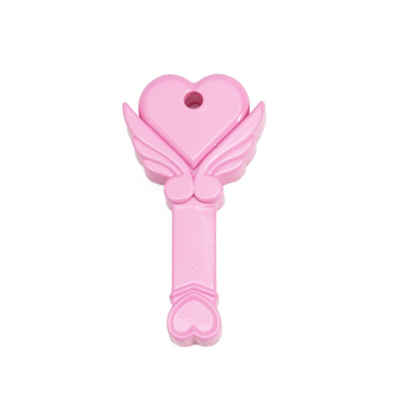 Angel Fairy Wand Key Holder – Pink Heart Wing Chastity Key Holder | Kawaii Magic Wand Key Case for FLR & Femdom