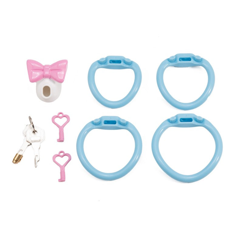 Cute Bow Chastity Ring Set – Progressive Multi-Size Base Rings with Bow Caps