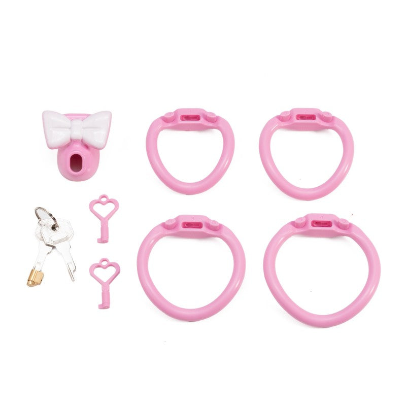 Cute Bow Chastity Ring Set – Progressive Multi-Size Base Rings with Bow Caps