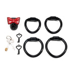 Cute Bow Chastity Ring Set – Progressive Multi-Size Base Rings with Bow Caps