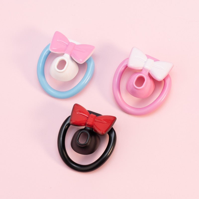 Cute Bow Chastity Ring Set – Progressive Multi-Size Base Rings with Bow Caps