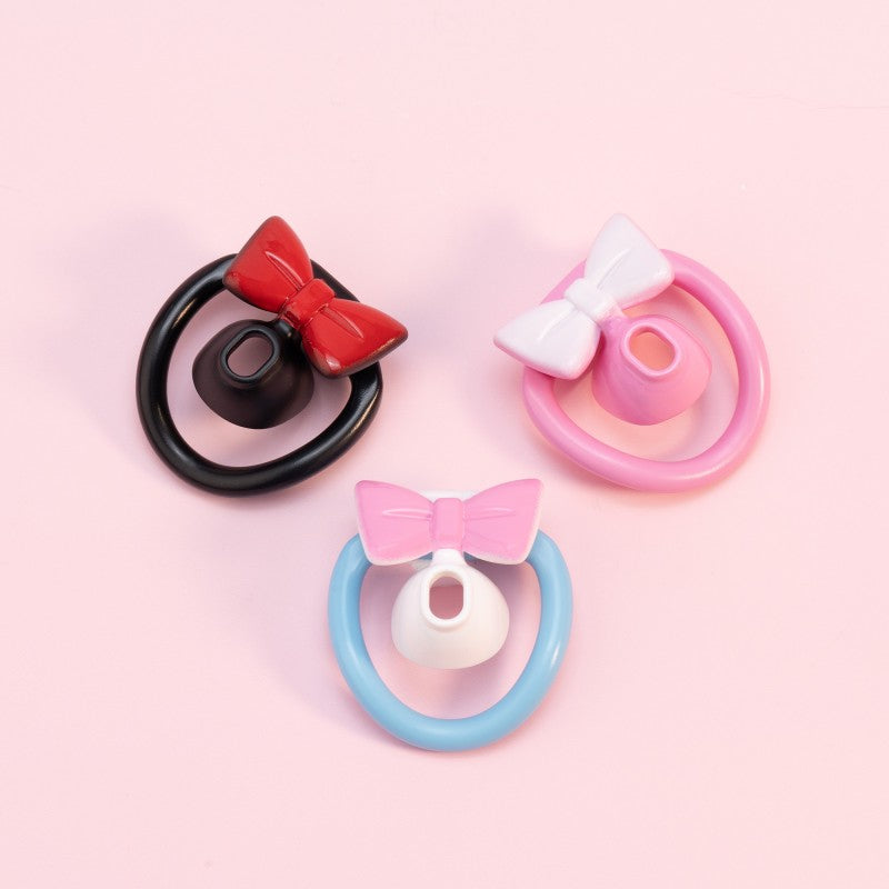 Cute Bow Chastity Ring Set – Progressive Multi-Size Base Rings with Bow Caps