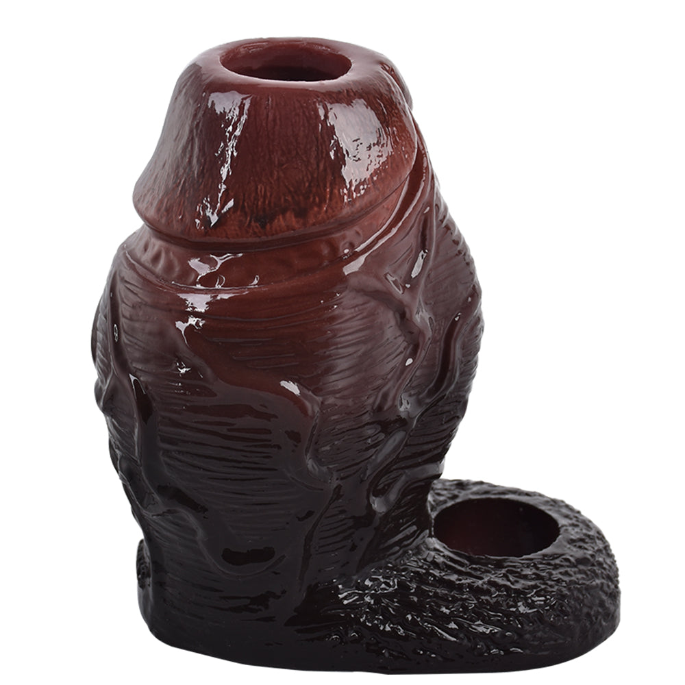 Huge Cock Sleeve Penis Sheath - Black Samurai Big Girthy Realistic BBC Dick Extender for Men