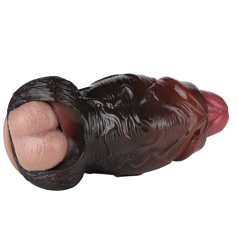 Huge Cock Sleeve Penis Sheath - Black Samurai Big Girthy Realistic BBC Dick Extender for Men