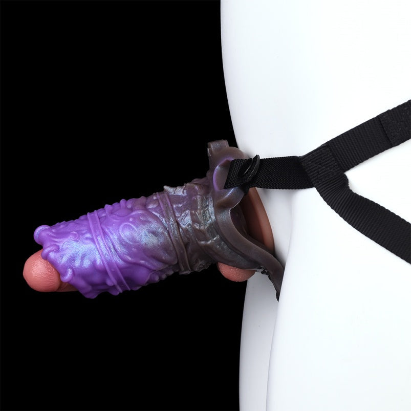 Purple Silicone Fantasie Penis Sleeve – 5-Inch Penis Extender for Dual-Sensory Escalation