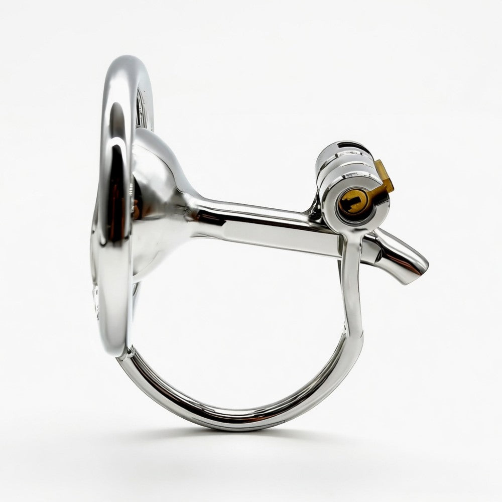 Stainless Steel Flip-Style Male Chastity Cage – Metal Birdcage with Lock | 40/45/50mm Rings