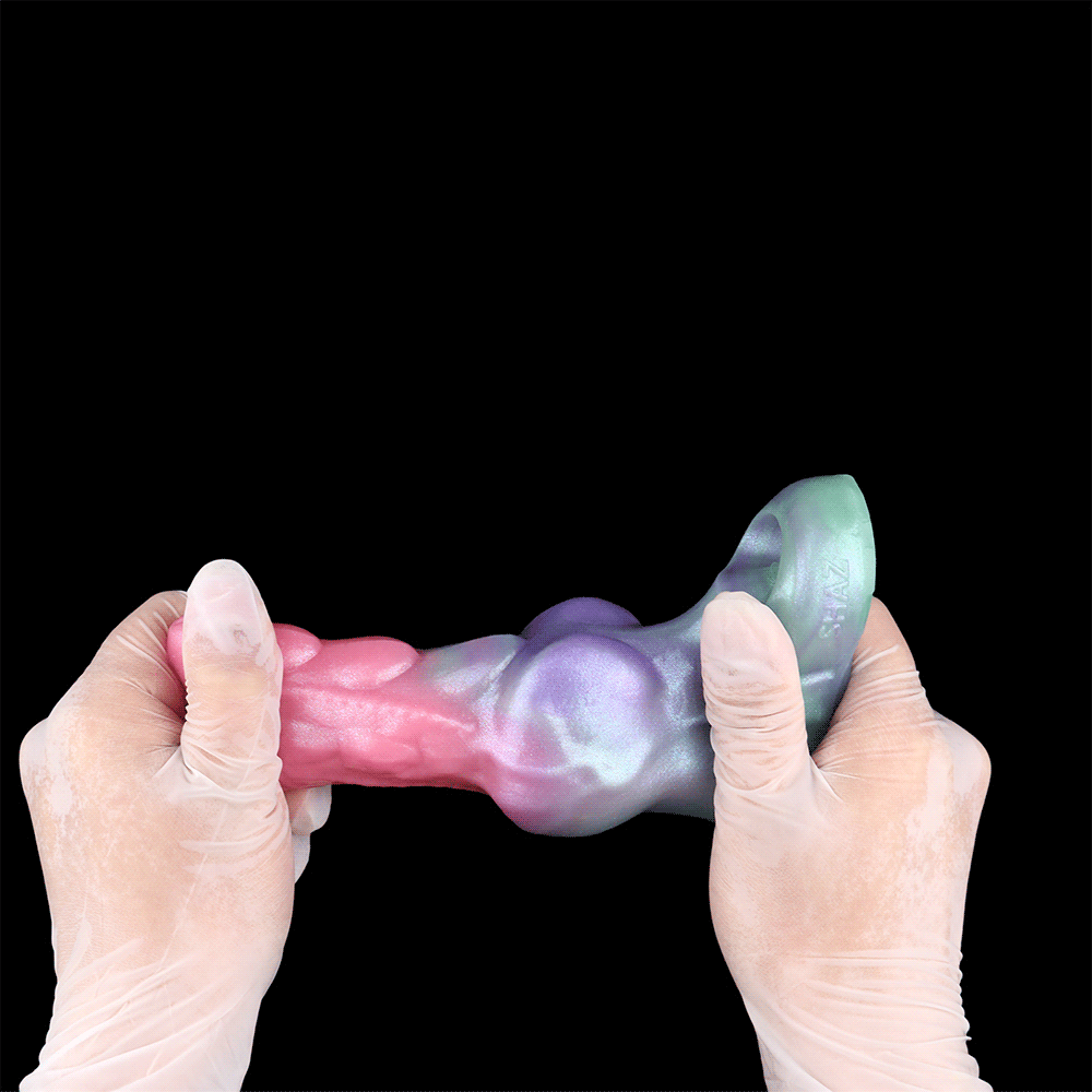Canine Knotted Penis Sleeve – Pink Purple Cock Sheath Silicone Male Extender Sex Toys