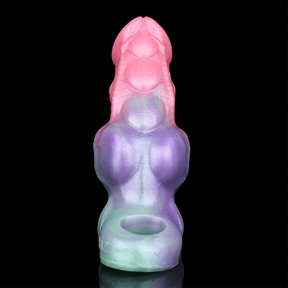Canine Knotted Penis Sleeve – Pink Purple Cock Sheath Silicone Male Extender Sex Toys