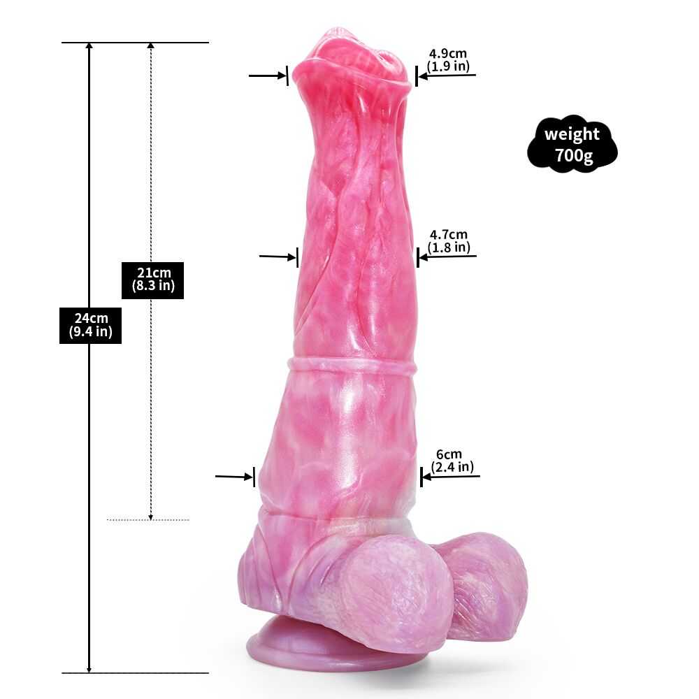 Pink Fantasy Dragon Dildo with Suction Cup – Full-Body Vaginal Stimulation Tool in Soft Silicone