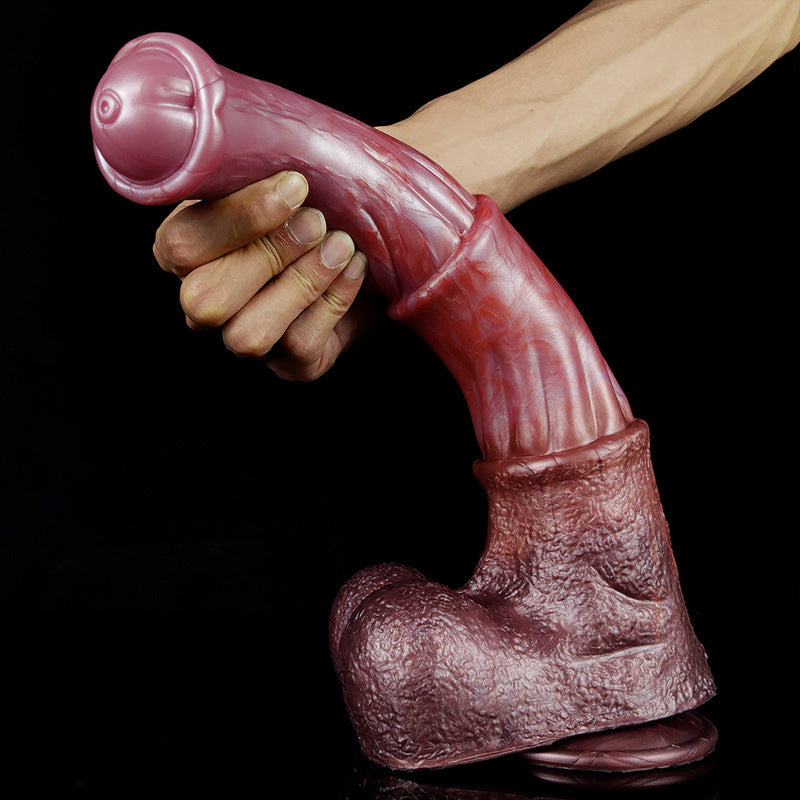 Big Testicle Horse Dildo Butt Plug - Silicone Suction Cup Lifelike Monsterdildo Sex Toys for Women