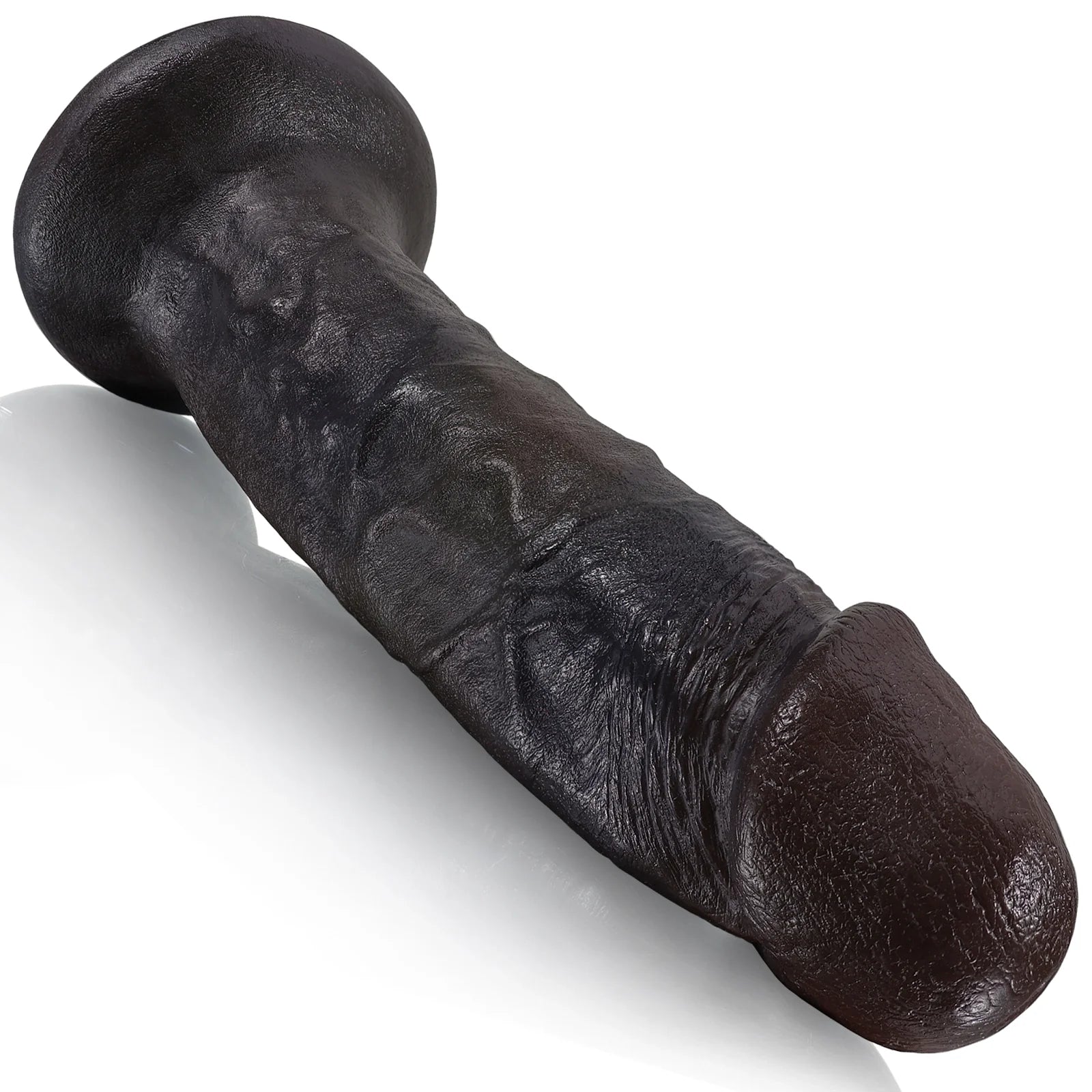 Suction Cup Black Dildo Butt Plug - Real Cock Bareskin BBC Women Masturbating Fantasy
