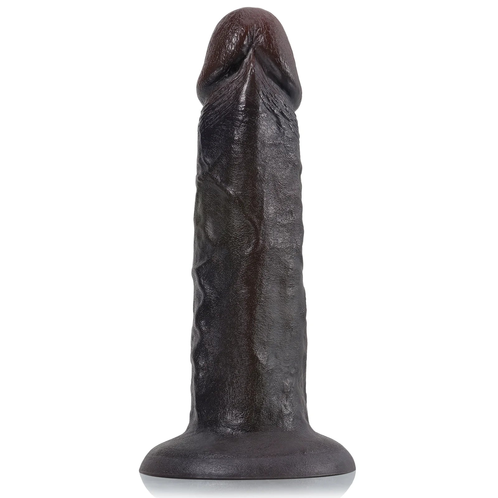 Suction Cup Black Dildo Butt Plug - Real Cock Bareskin BBC Women Masturbating Fantasy