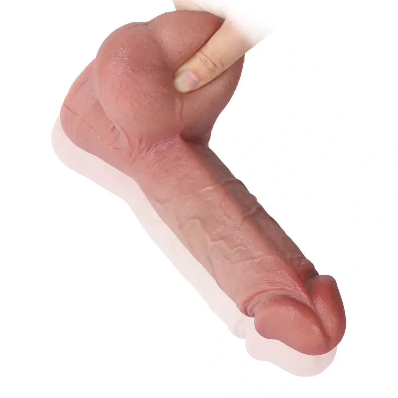 9 inch Realistic Dildo Big Testicle Butt Plug - Suction Cup Silicone Flesh Sex Toys for Women