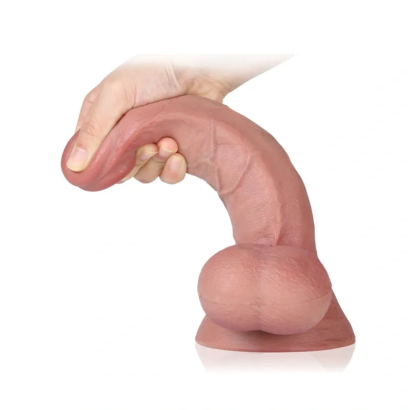 9 inch Realistic Dildo Big Testicle Butt Plug - Suction Cup Silicone Flesh Sex Toys for Women