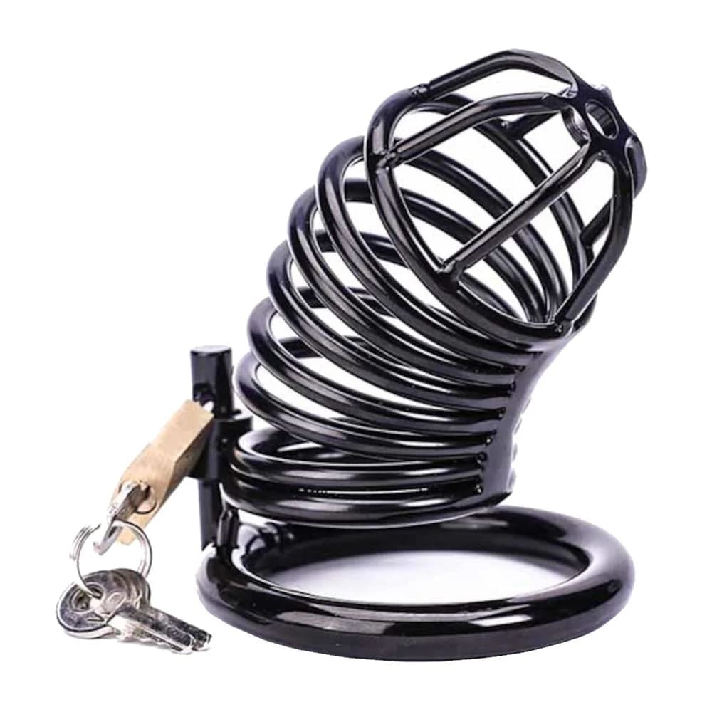 Dravox-Metal-Spiral-Male-Chastity-Device-Set-with-3-Rings