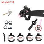 Black Viper Chastity Cage – 5 Sizes Available, Wearable Base Ring Design