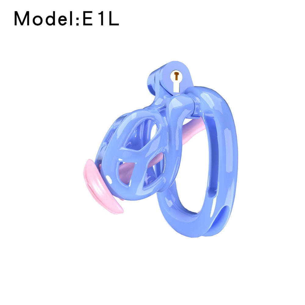 3D Printed Male Chastity Cage with Lock & 5 Rings – Resin Virginity Device with Strap for Men
