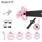 Pink Viper Chastity Cage – 5 Sizes Available, Wearable Base Ring Design