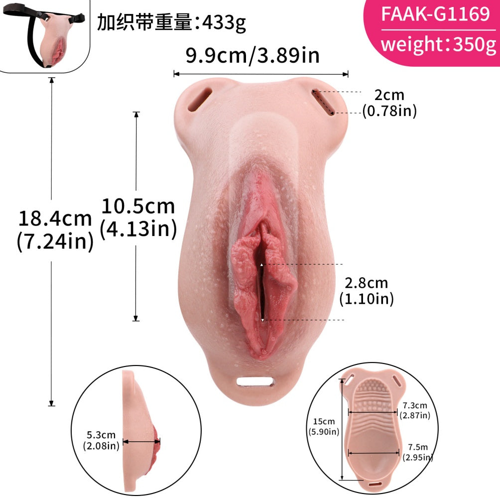 Realistic Silicone Fake Vagina Pussy Pants | Gay Couples Wearable Artificial Vagina Strap-On