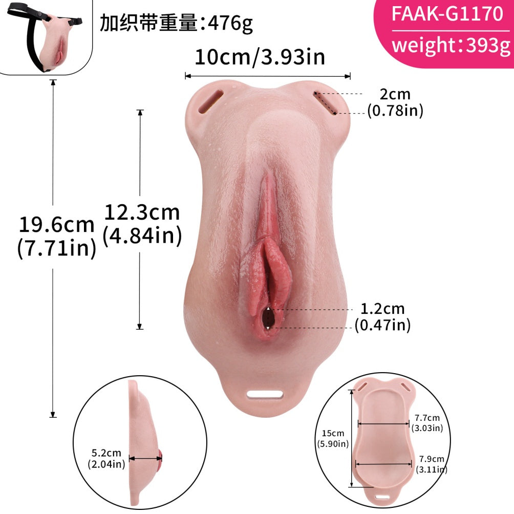 Femboy Silicone Fake Vagina Sheet | Wearable Realistic Artificial Vagina with Strap-On Harness