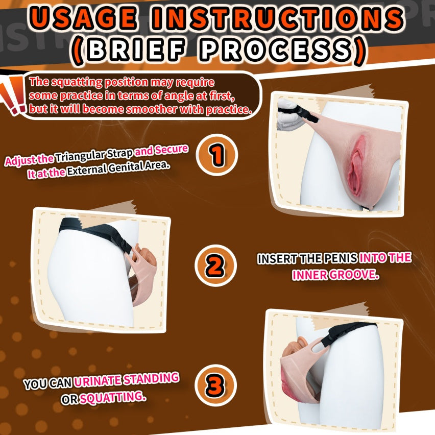 Femboy Wearable Fake Vagina Pussy Pants – Realistic Silicone Artificial Vagina with Urination Groove