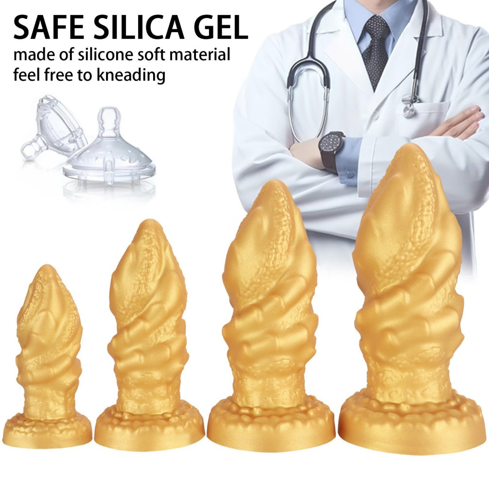 Golden Silicone Fantasy Fist Dildo – Anal Beads Expansion & Orgasmic Massage Sex Toys for Women
