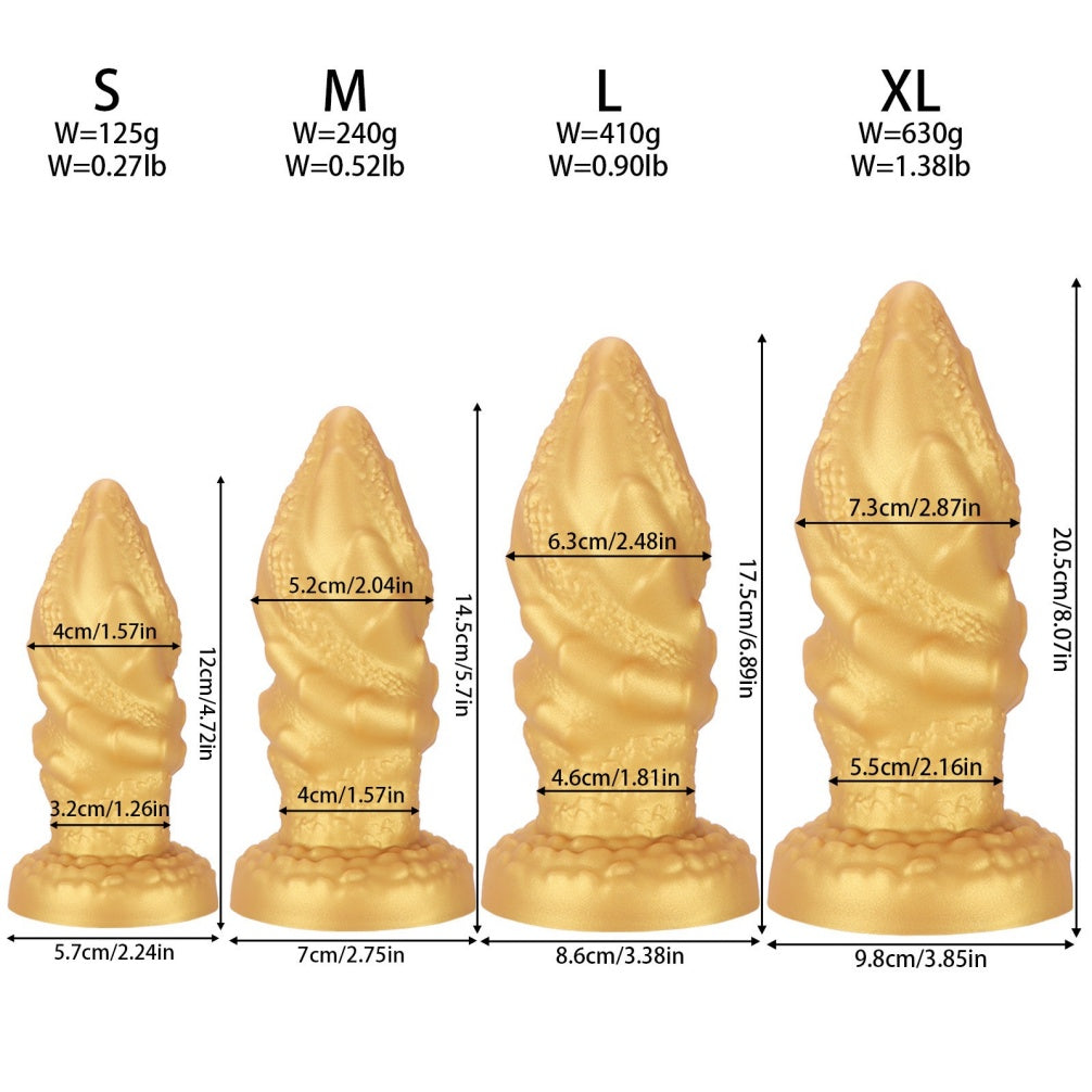 Golden Silicone Fantasy Fist Dildo – Anal Beads Expansion & Orgasmic Massage Sex Toys for Women