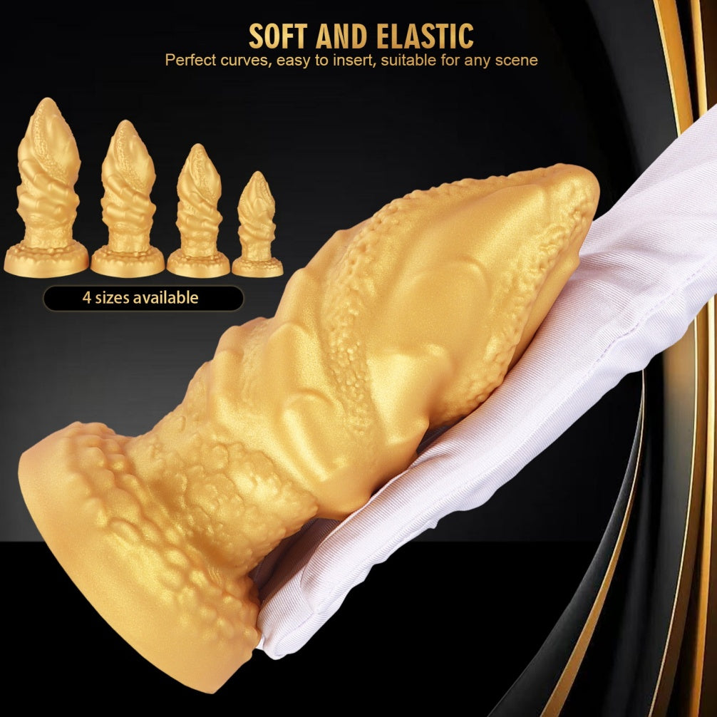 Golden Silicone Fantasy Fist Dildo – Anal Beads Expansion & Orgasmic Massage Sex Toys for Women