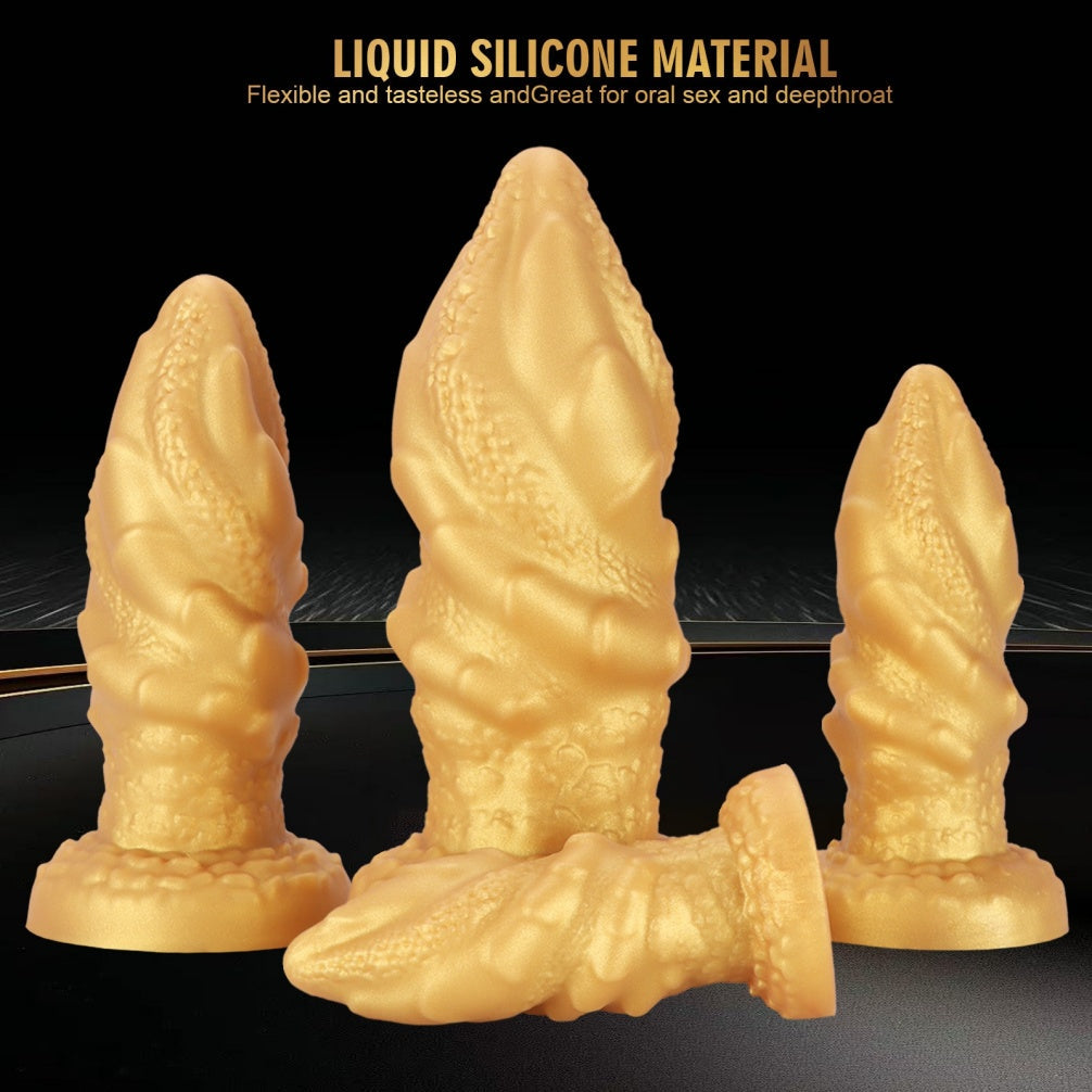 Golden Silicone Fantasy Fist Dildo – Anal Beads Expansion & Orgasmic Massage Sex Toys for Women