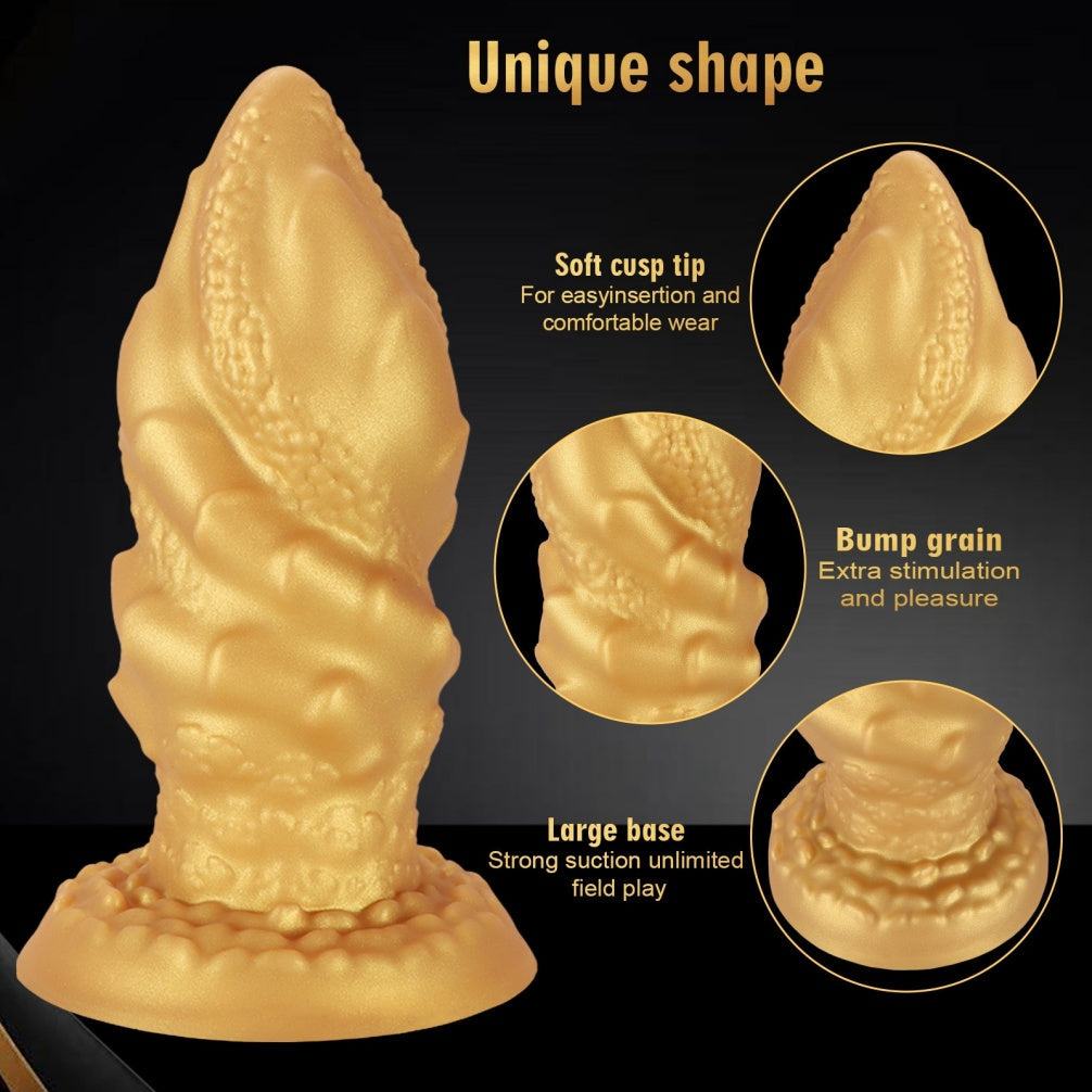 Golden Silicone Fantasy Fist Dildo – Anal Beads Expansion & Orgasmic Massage Sex Toys for Women