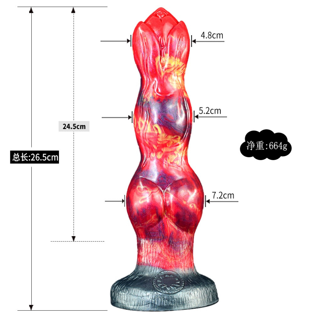 Inferno Dragon Knot Dildo – Platinum Silicone Creature Cock | Magma Edition