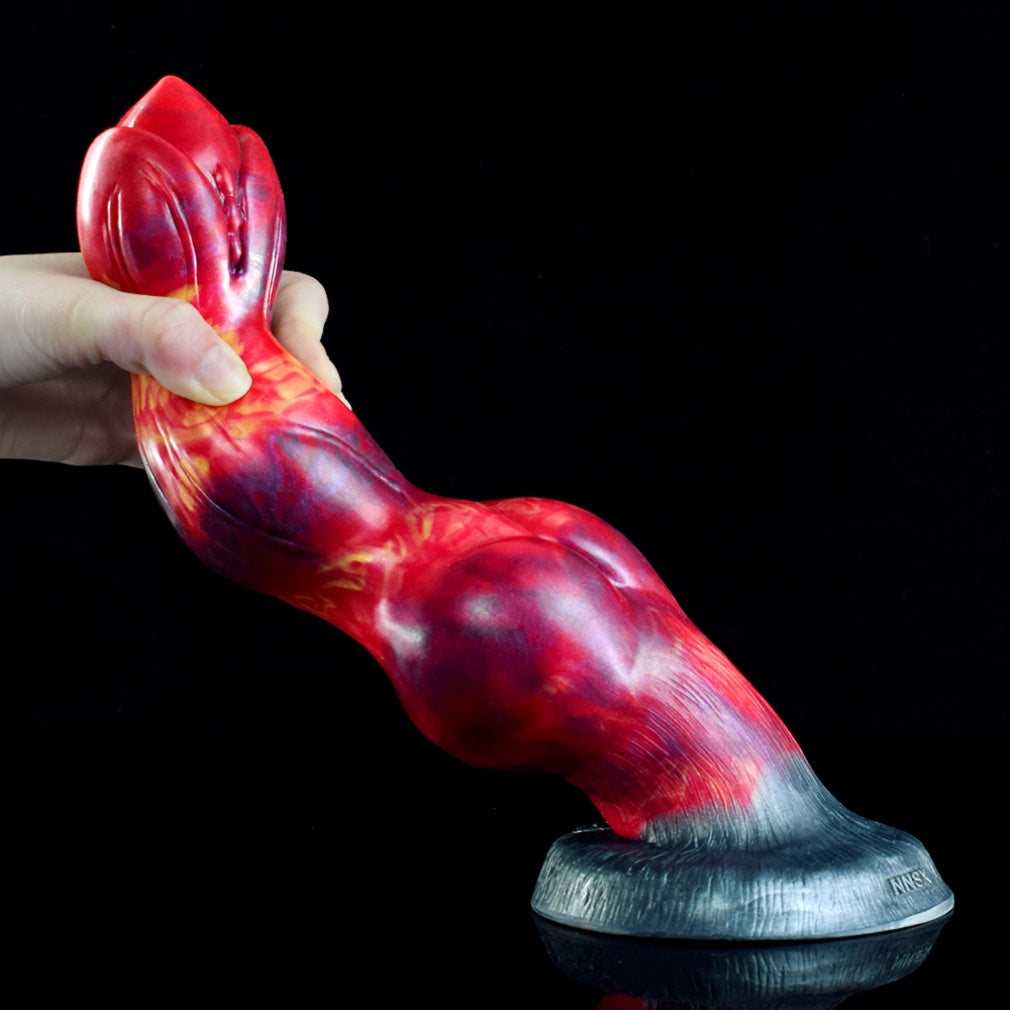 Inferno Dragon Knot Dildo – Platinum Silicone Creature Cock | Magma Edition